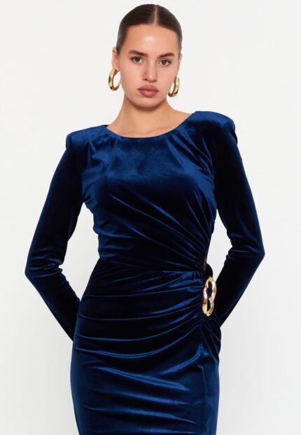 Rochie din catifea Navy